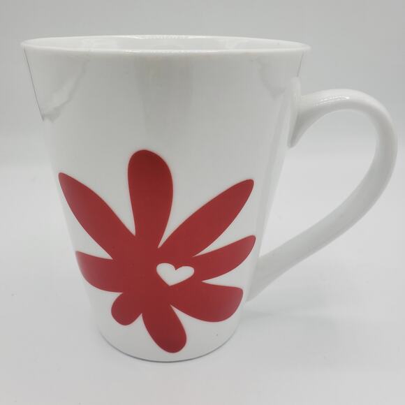 Starbucks Red Flower Heart 13oz Ceramic Coffee Cup Mug 2014 - Picture 6 of 6